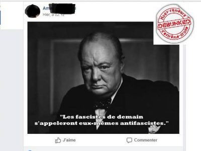 Antifa demain, Winston Churchill, fake news, hoax