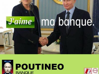 Poutinéo, j'aime ma banque (affiche parodique)