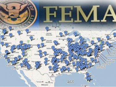 Carte camps FEMA USA