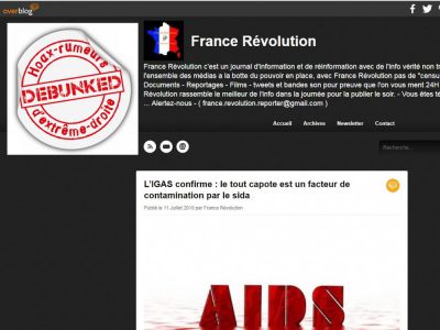 Fausse affaire VIH Préservatif, france révolution