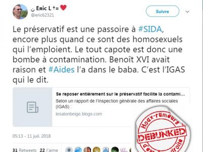 Fausse affaire VIH Préservatif, twitter