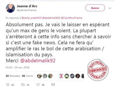 "carrefour arabe"-Fake News au RN