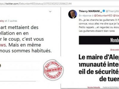 Echange Mariani/Debunkers sur twitter