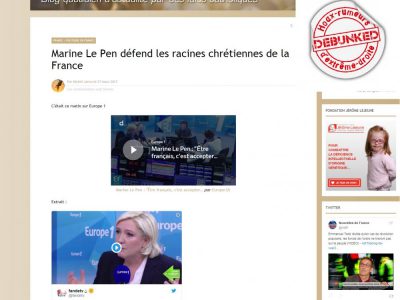 Les "racines chrétiennes" selon Le Pen sur le "Salon Beige"