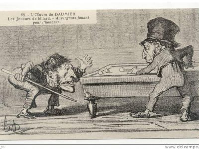 Auvergnats jouant [au billard] pour "l’honneur et la conchommachion" de Daumier