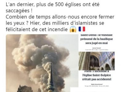 islam compliste incendie notre dame