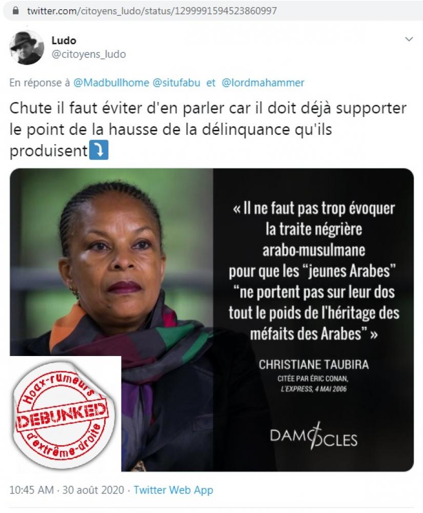 La Citation Introuvable De Christiane Taubira Sur L Esclavage Debunkers