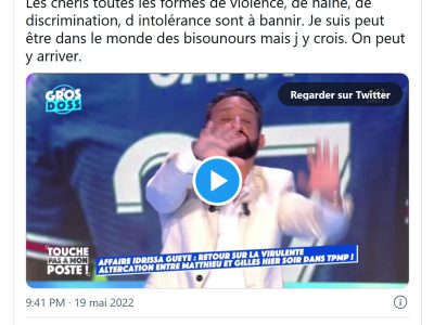 capture écran tpmp homophobie