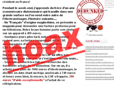 hoax caf électroménager maghrébins