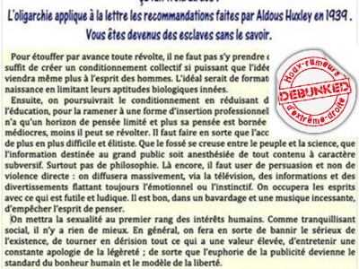 fausse citation Huxley 2