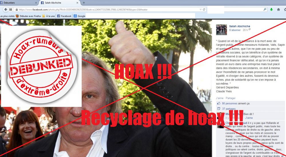 Salah Abchiche compte facebook hoax citation Lanvin 