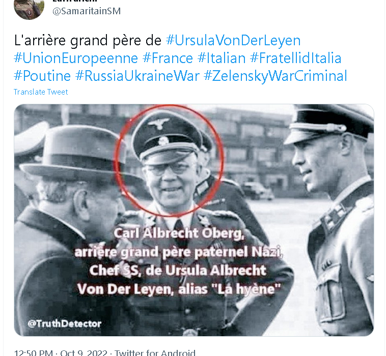 capture hoax arrière grand père ursula von der leyen