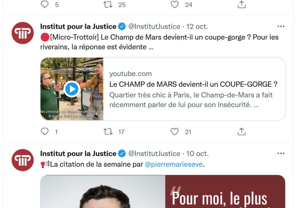 capture twitter institut pour la justice IPJ