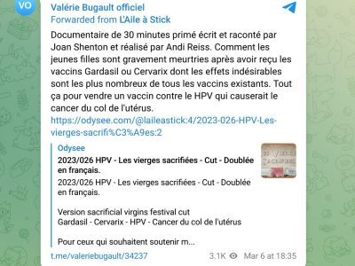 capture telegram valerie bugault gardasil