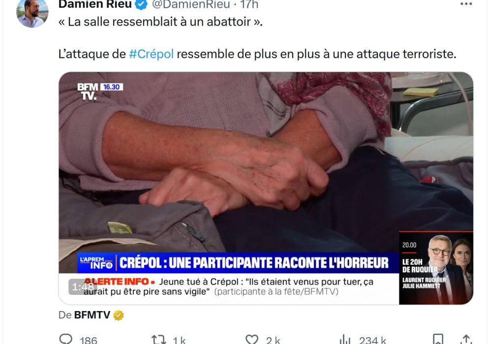 capture twitter Damien Rieu Crépol 5