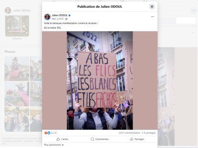 Julien odoul pancarte nemesis capture facebook 22 mars