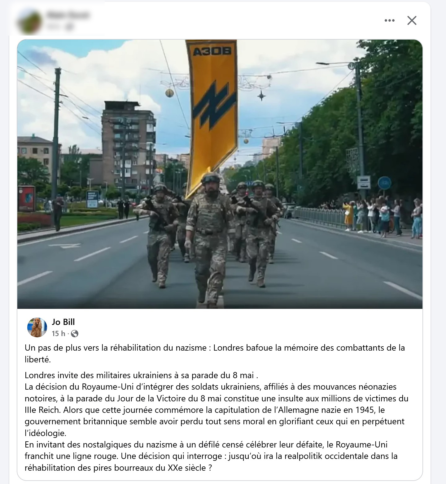 capture facebook régiment azov londres