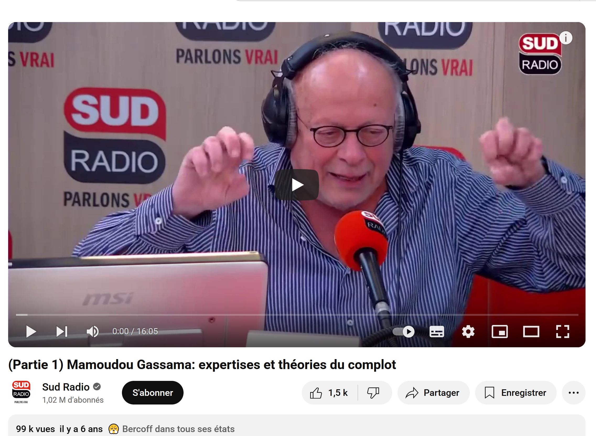 capture vidéo Berkoff youtube gassama
